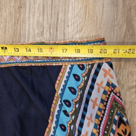 Chicos Midi Skirt Womens 3/XL Floral Geometric Artsy Boho Cottagecore Mesh - Picture 7 of 9